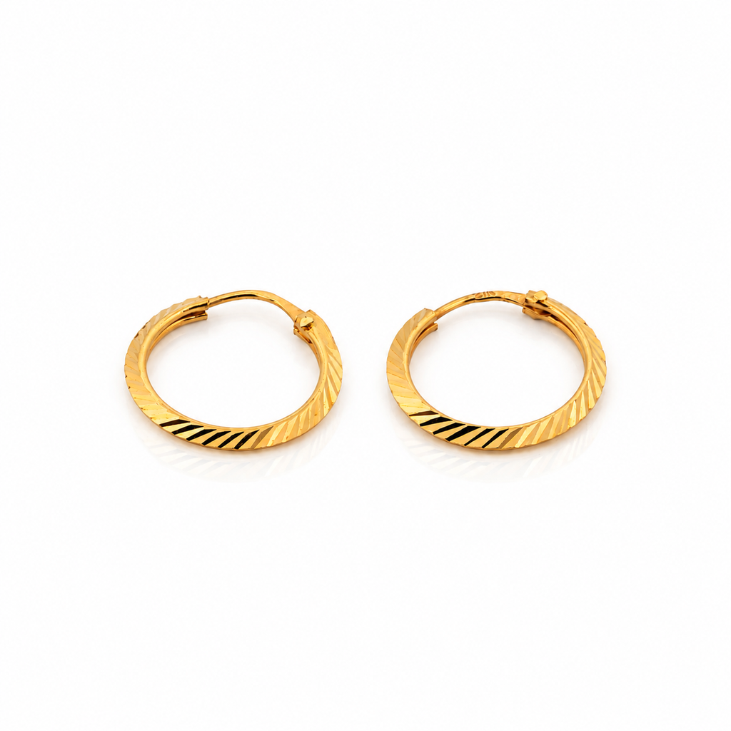 The Soleil Hoops 21k yellow gold earrings