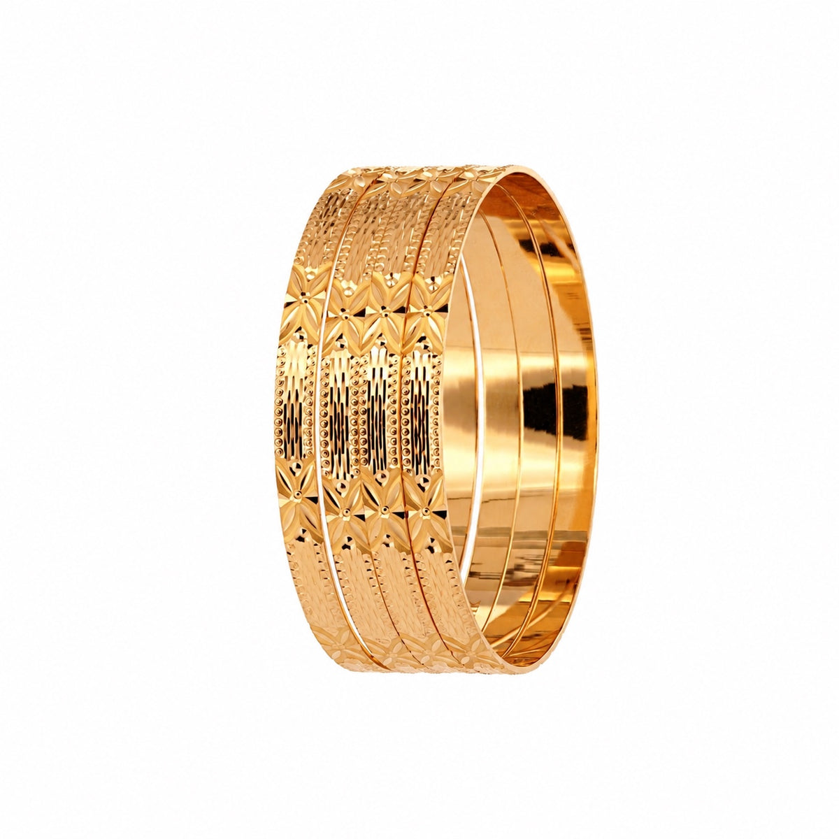 21K flower style gold bangle