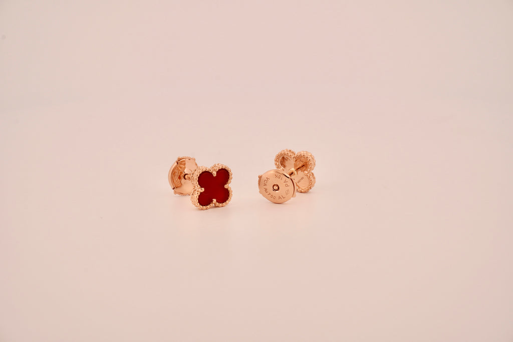 The Carnelian Clover Studs