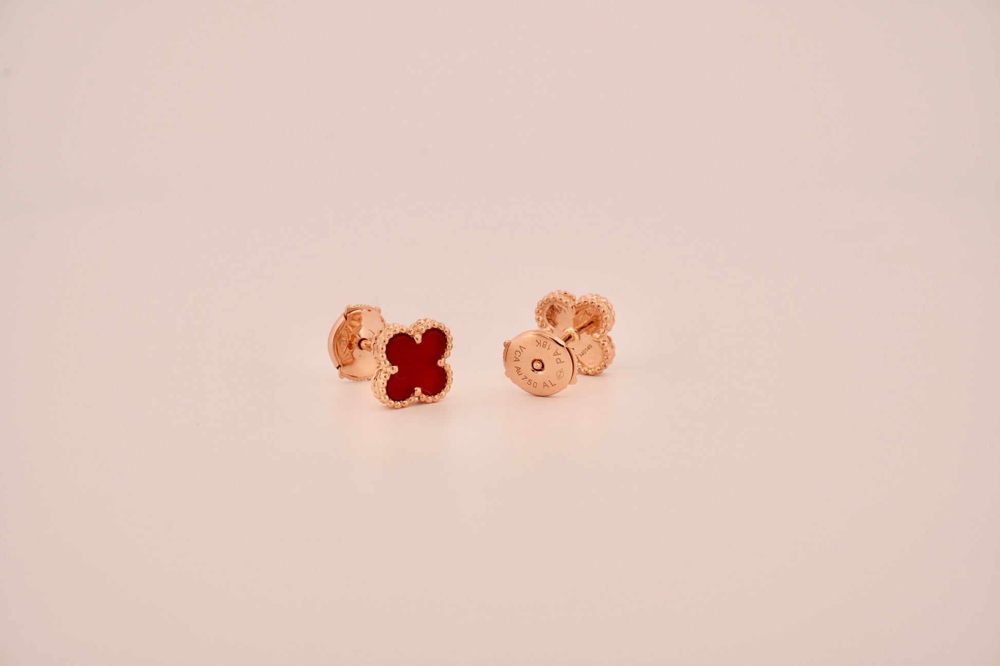 The Carnelian Clover Studs