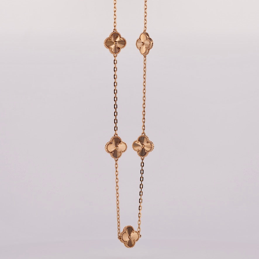 Yellow Gold Clover Necklace
