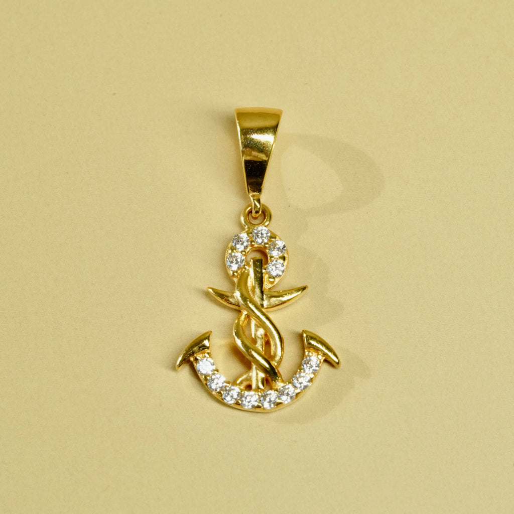 Gold Anchor Pendant