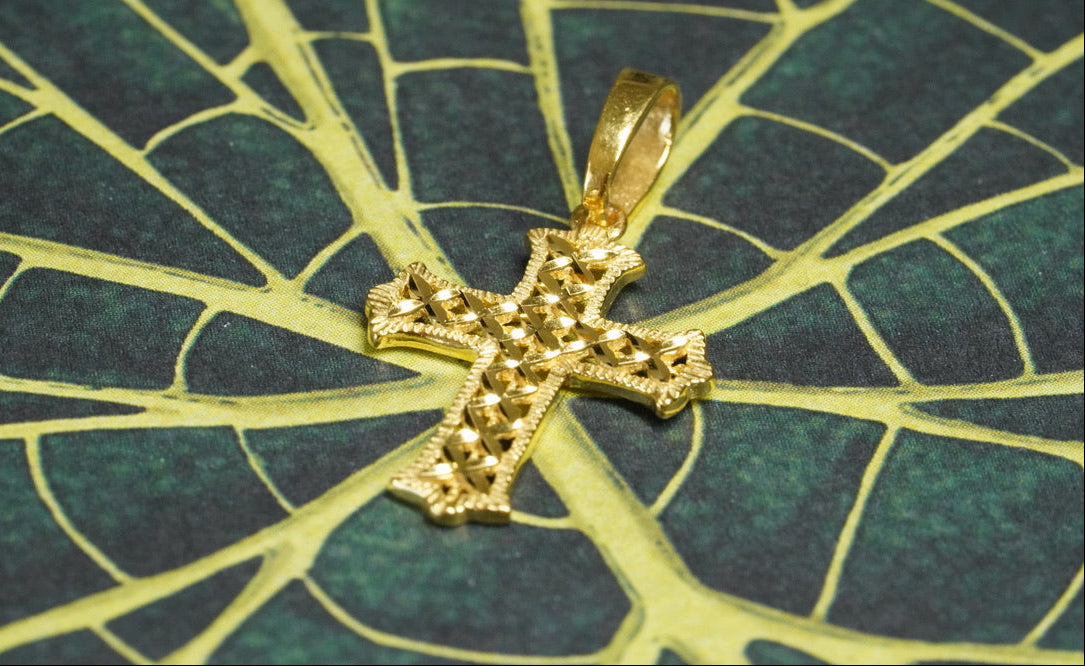 Diamond Cut Cross Pendant