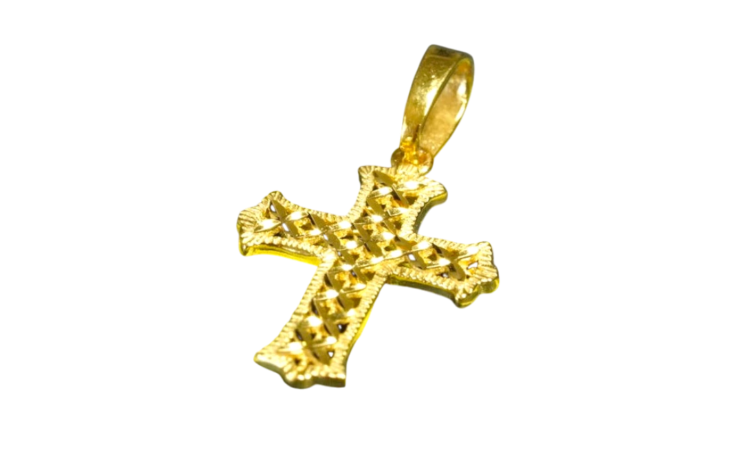 Diamond Cut Cross Pendant