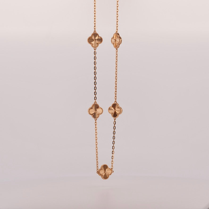 Yellow Gold Clover Necklace