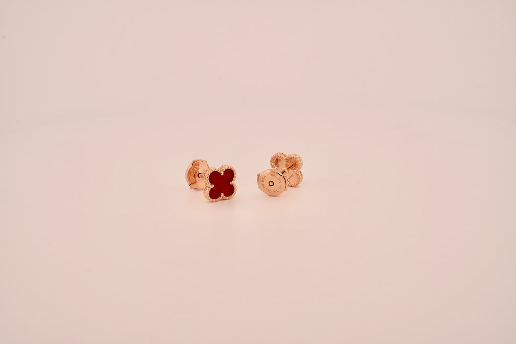 The Carnelian Clover Studs