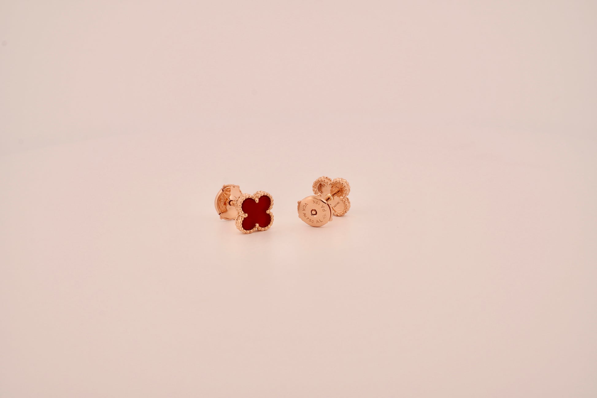The Carnelian Clover Studs