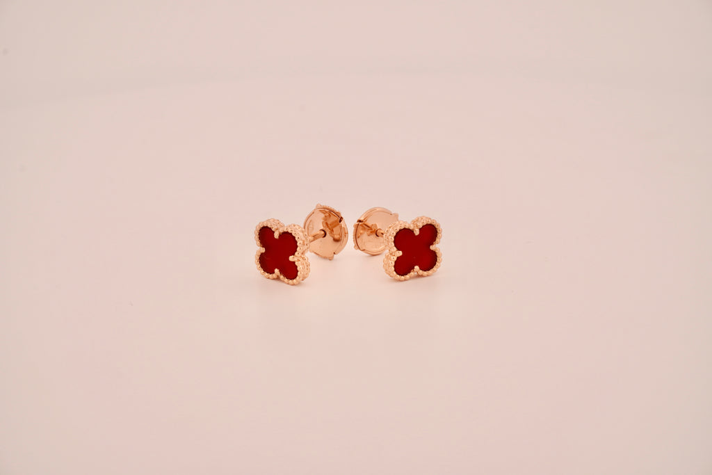 The Carnelian Clover Studs