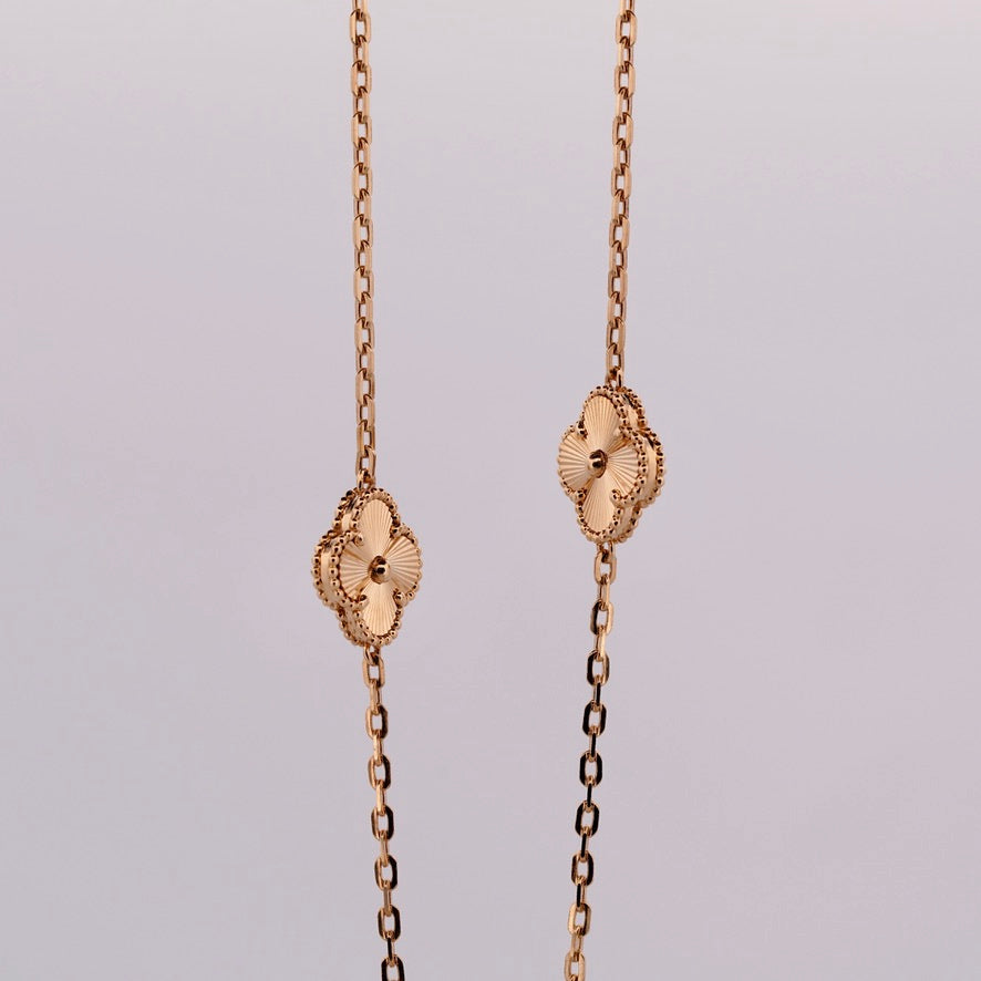 Yellow Gold Clover Necklace