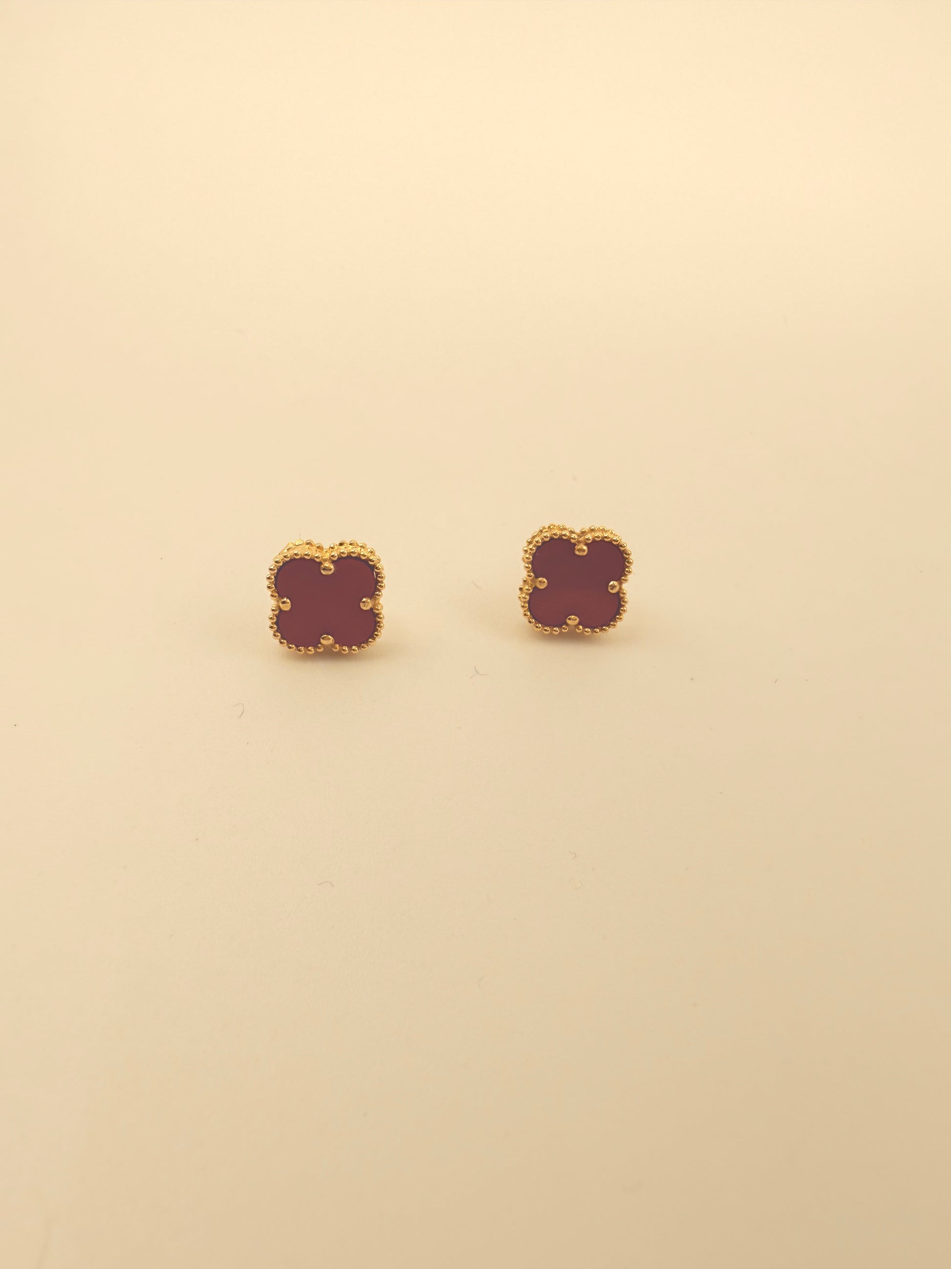 The Claret Clover Studs