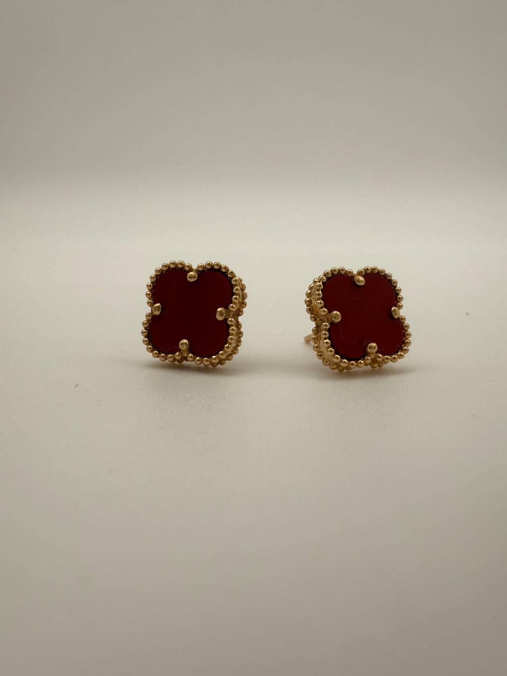The Claret Clover Studs
