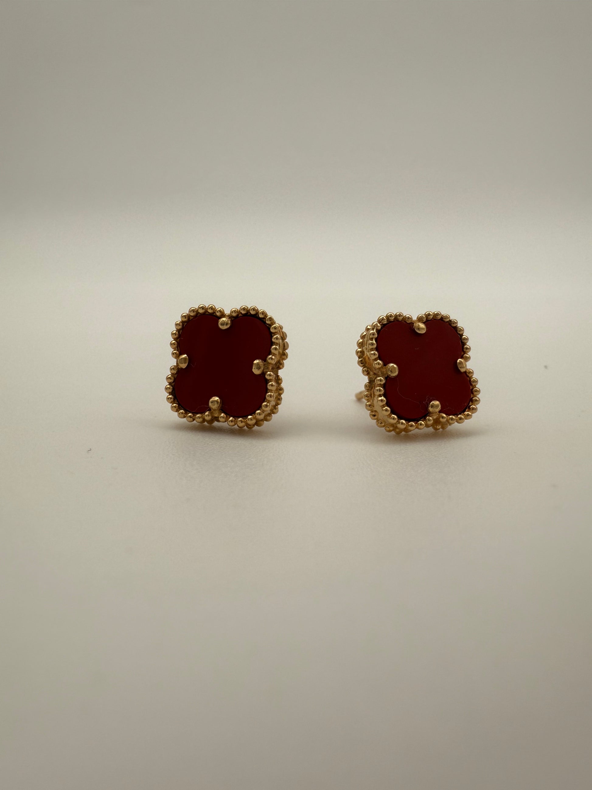 The Claret Clover Studs