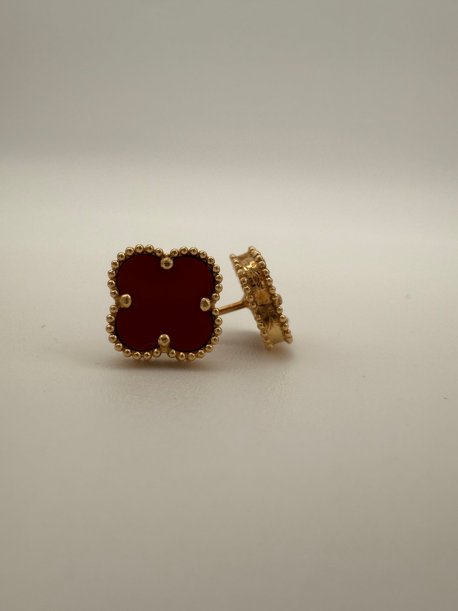 The Claret Clover Studs