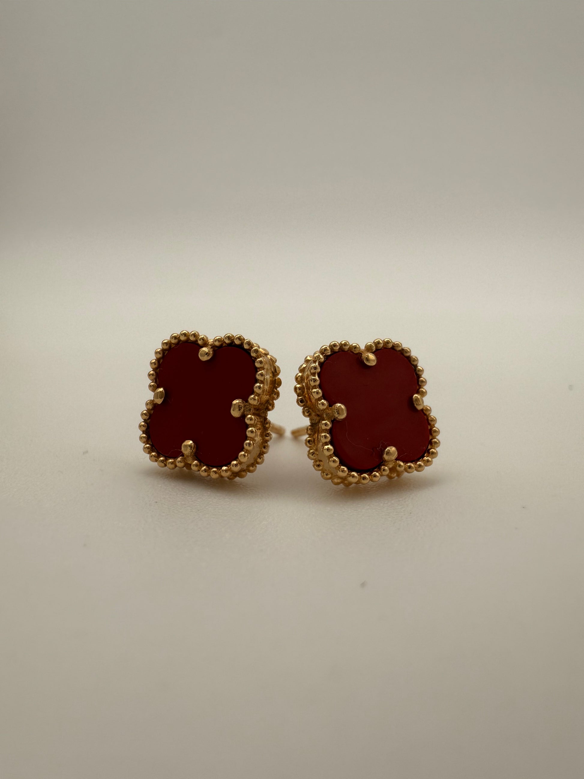 The Claret Clover Studs