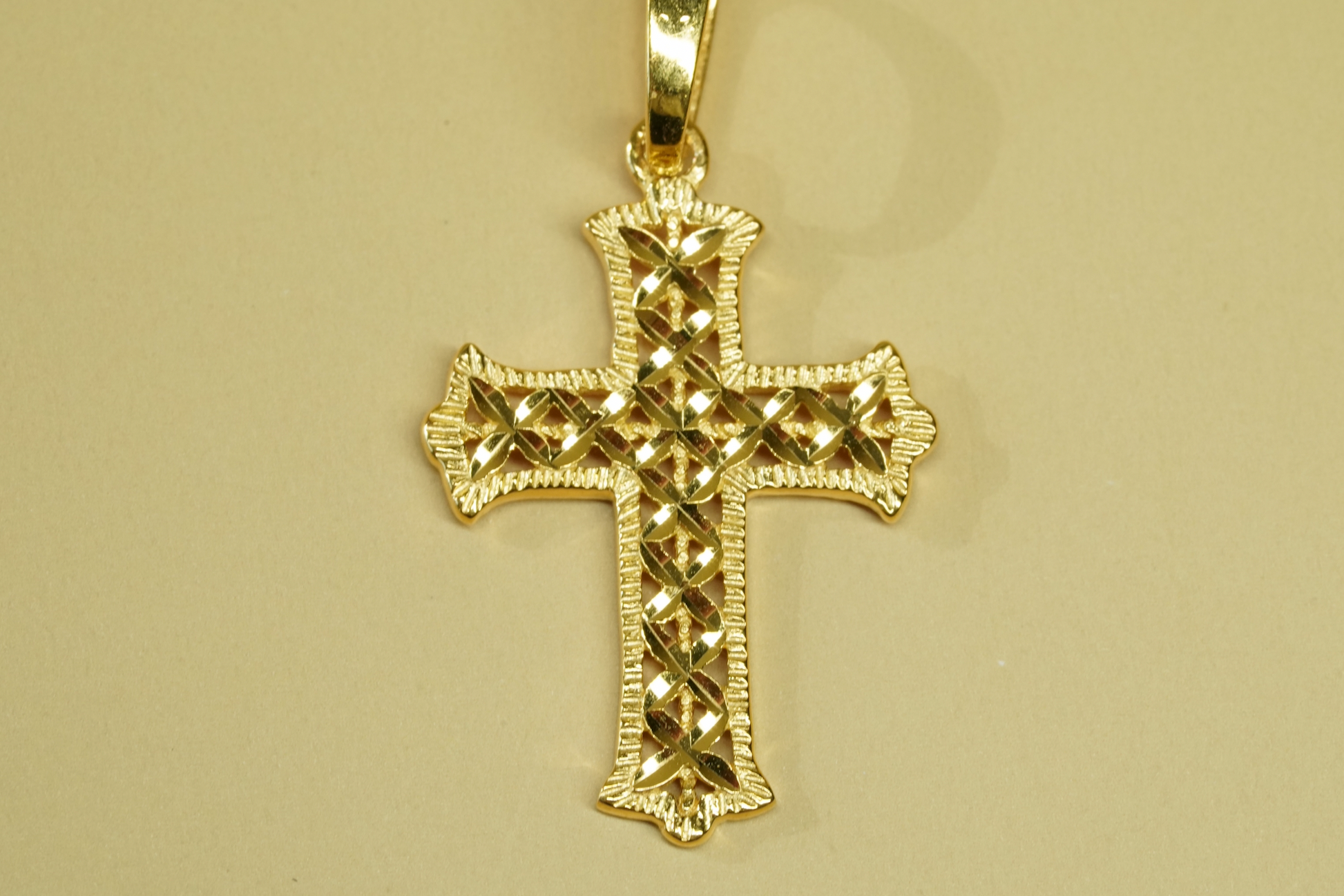 Diamond Cut Cross Pendant