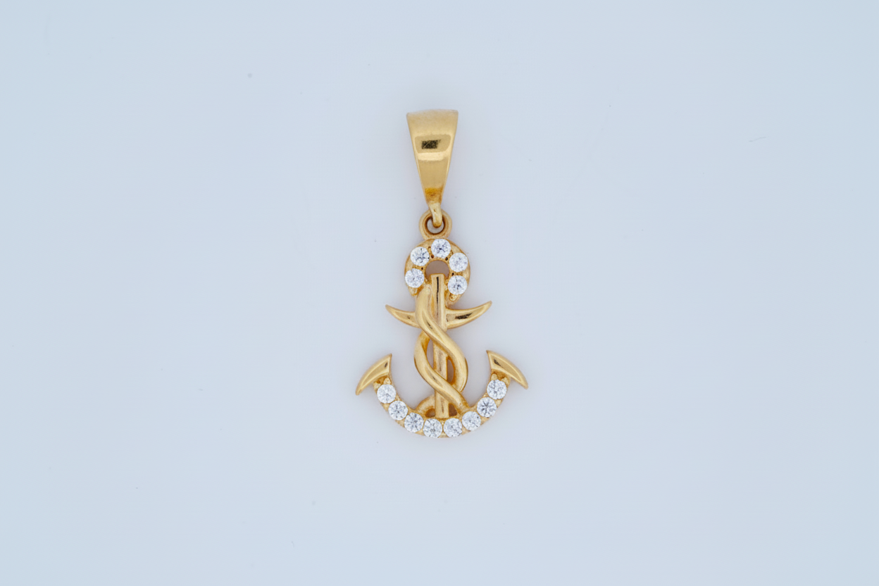 Gold Anchor Pendant