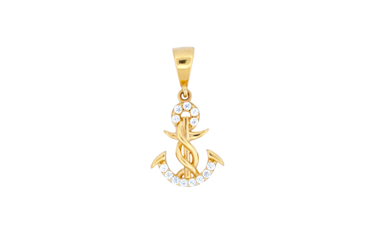 Gold Anchor Pendant