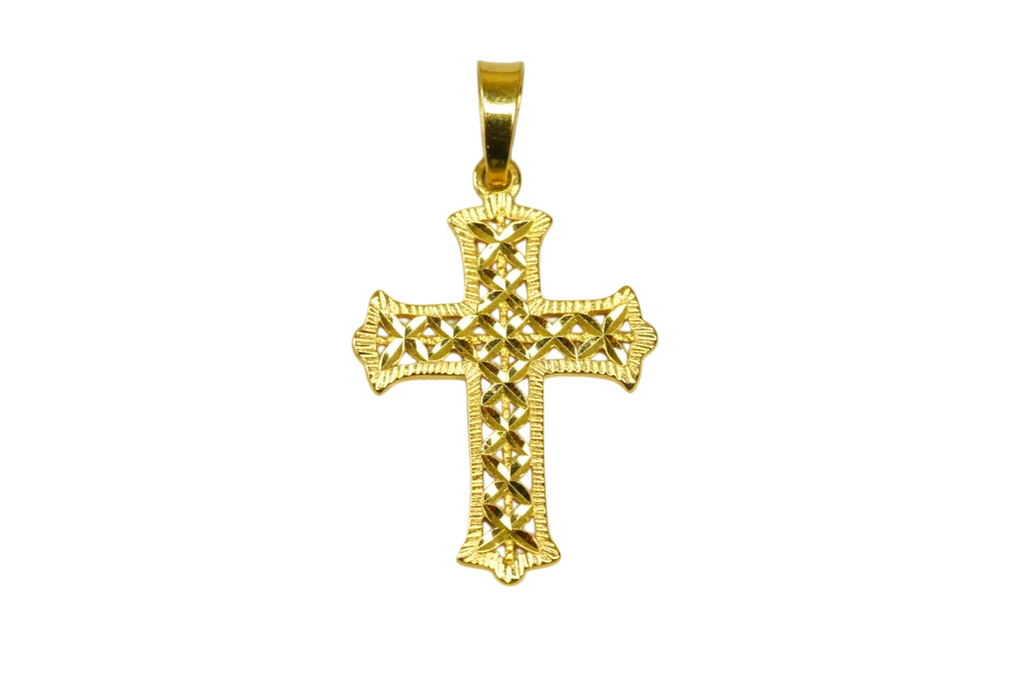 Diamond Cut Cross Pendant