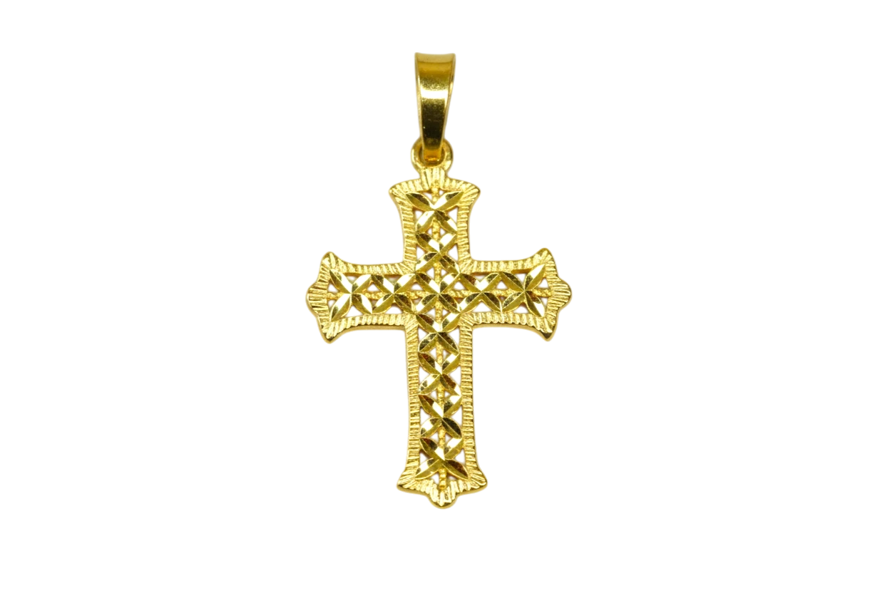 Diamond Cut Cross Pendant