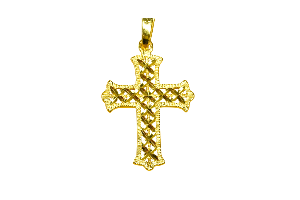 Diamond Cut Cross Pendant