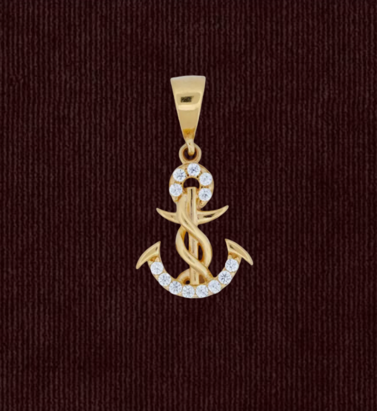 Gold Anchor Pendant