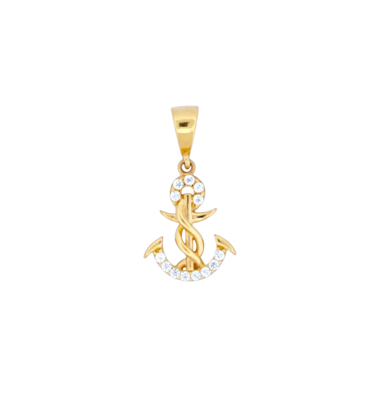 Gold Anchor Pendant