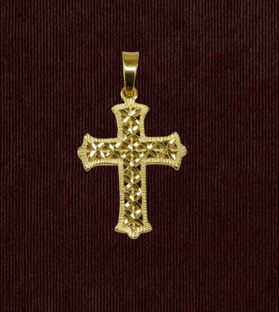 Diamond Cut Cross Pendant