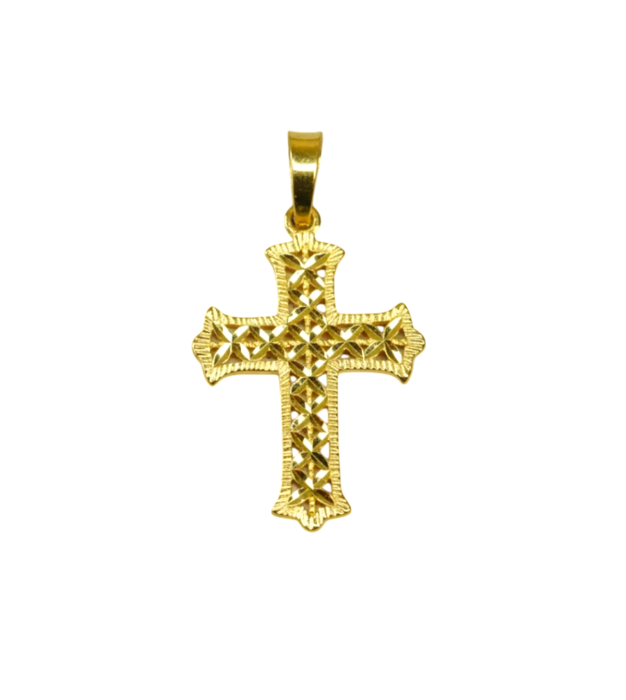 Diamond Cut Cross Pendant