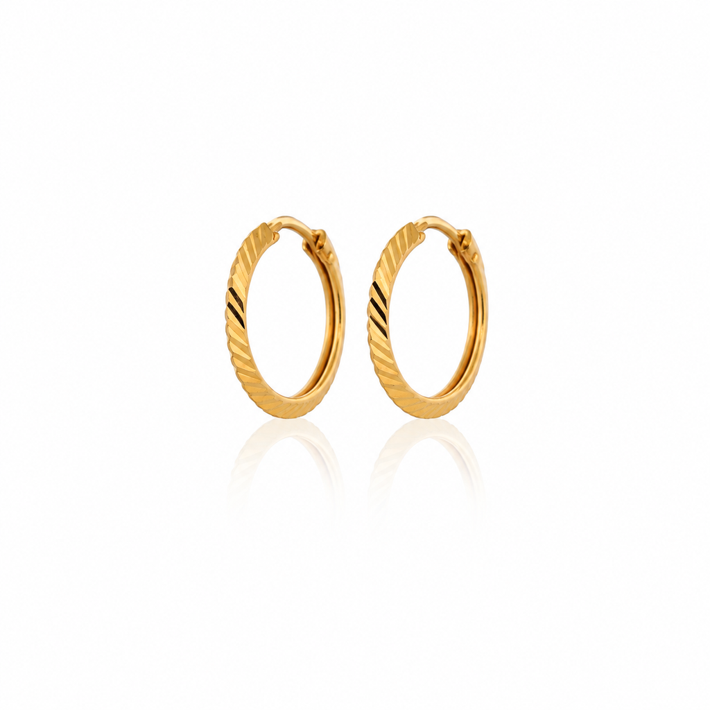 The Soleil Hoops 21k yellow gold earrings