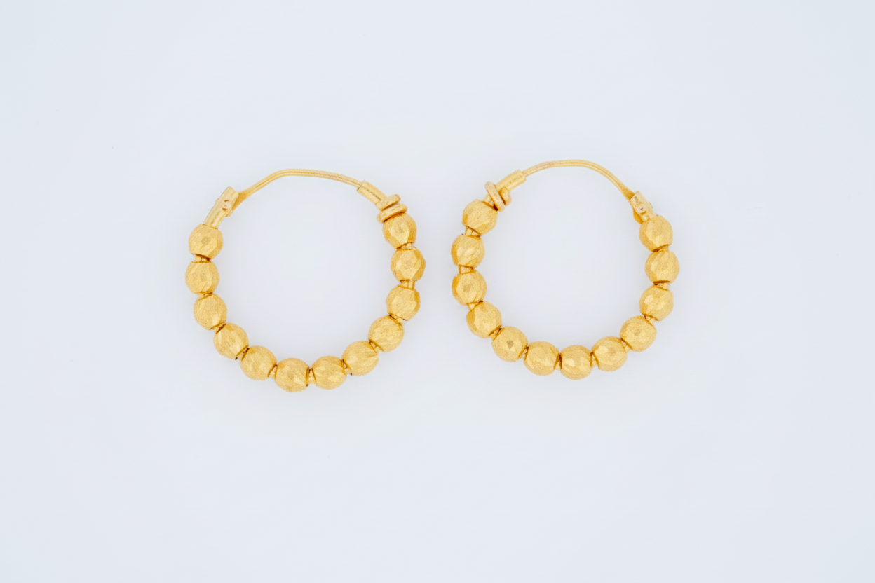 The Saffron Bead Hoops