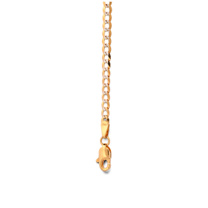 Gemmas Jewelry Edit 10k yellow gold Cuban link bracelet with diamond-cut detailing and lobster clasp.