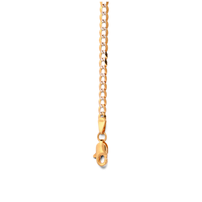 Gemmas Jewelry Edit 10k yellow gold Cuban link bracelet with diamond-cut detailing and lobster clasp.