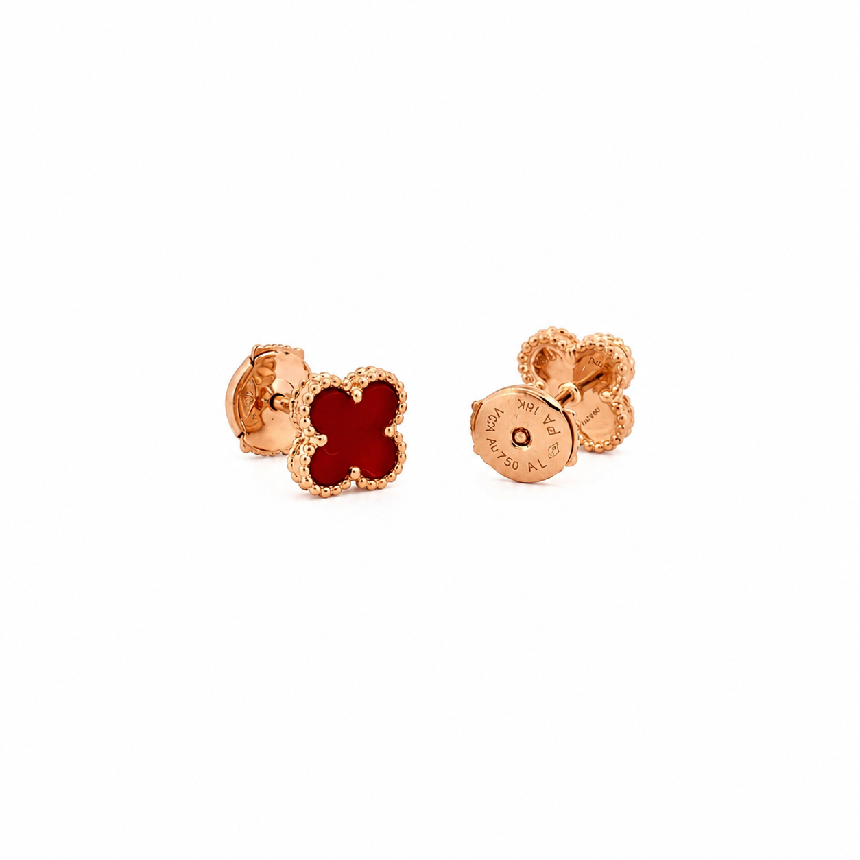 The Carnelian Clover Studs