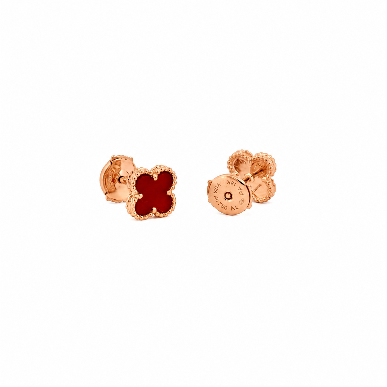 The Carnelian Clover Studs