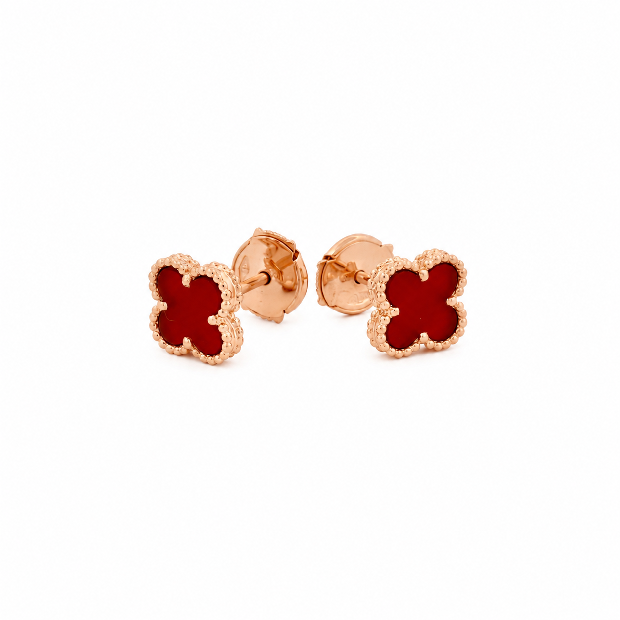 The Carnelian Clover Studs
