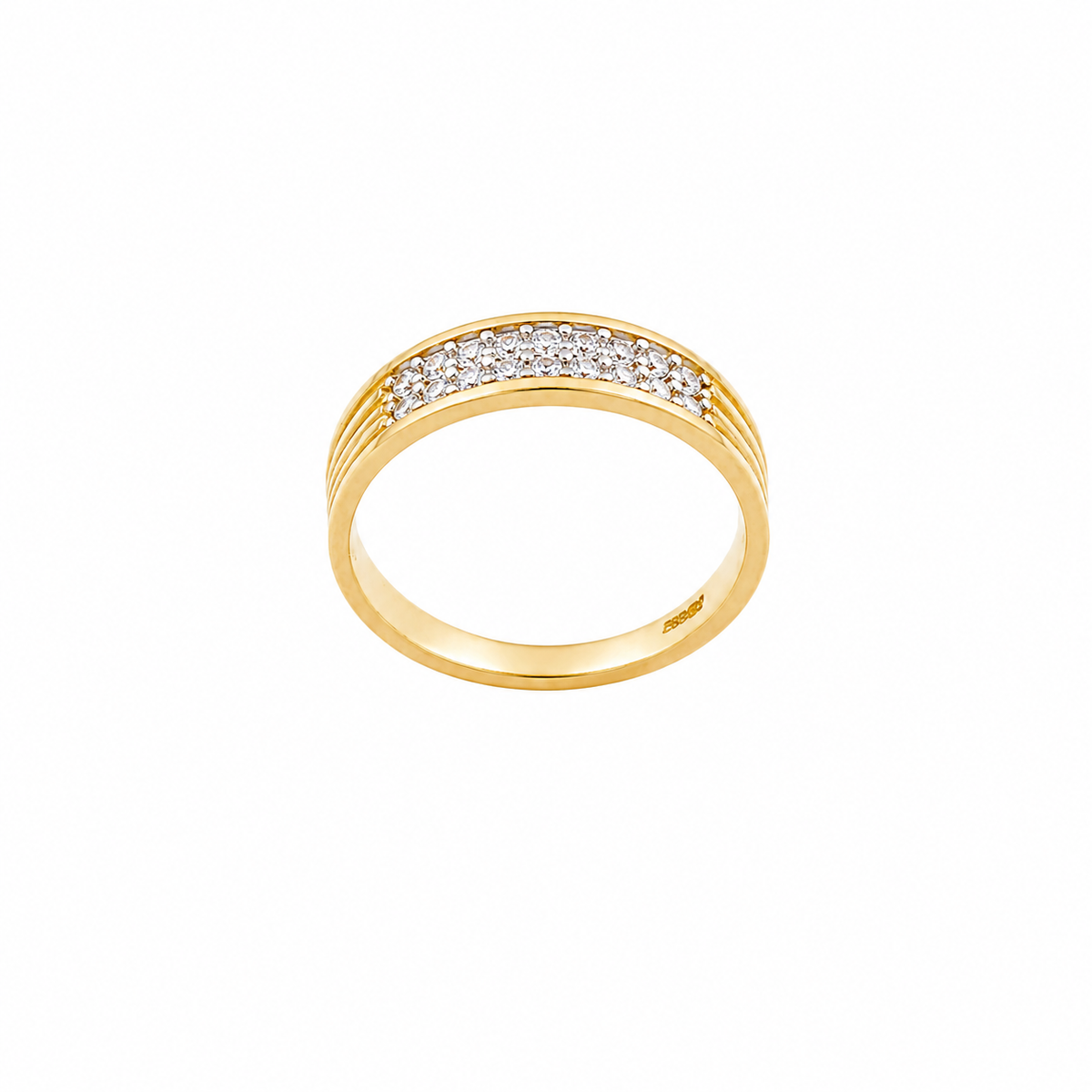 The Linear Ring 10k yellow gold ring with man-made stones