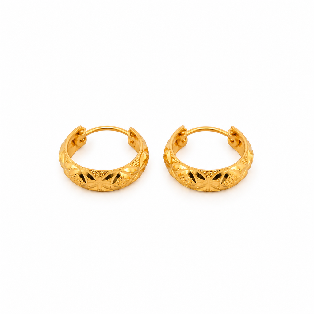The Lumina Hoops 21k yellow gold earrings