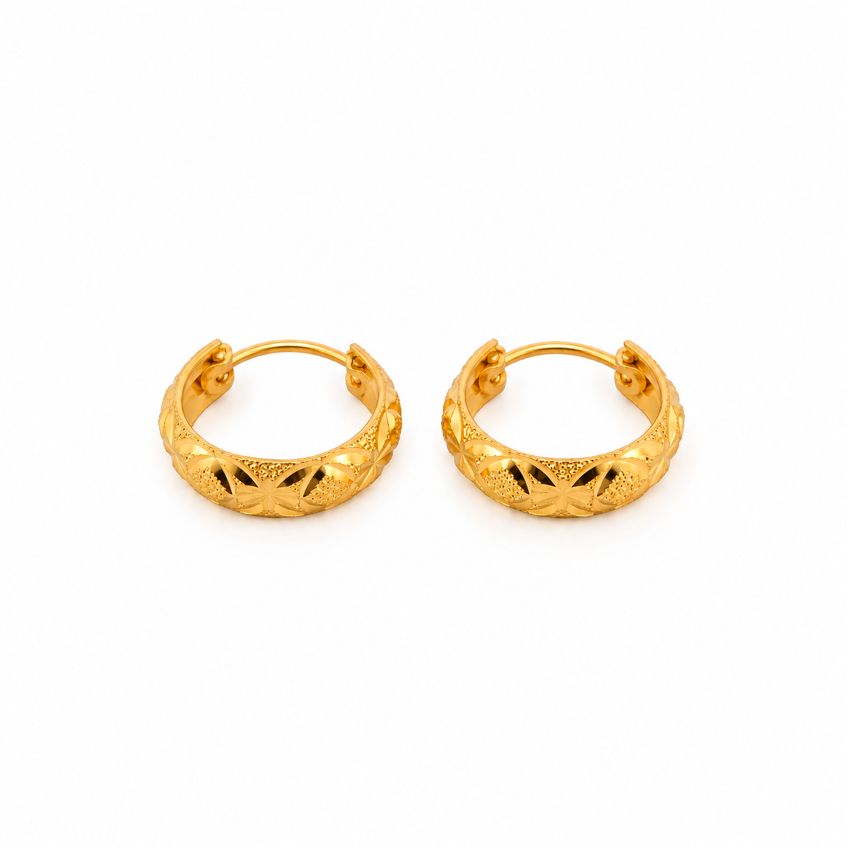 The Lumina Hoops 21k yellow gold earrings
