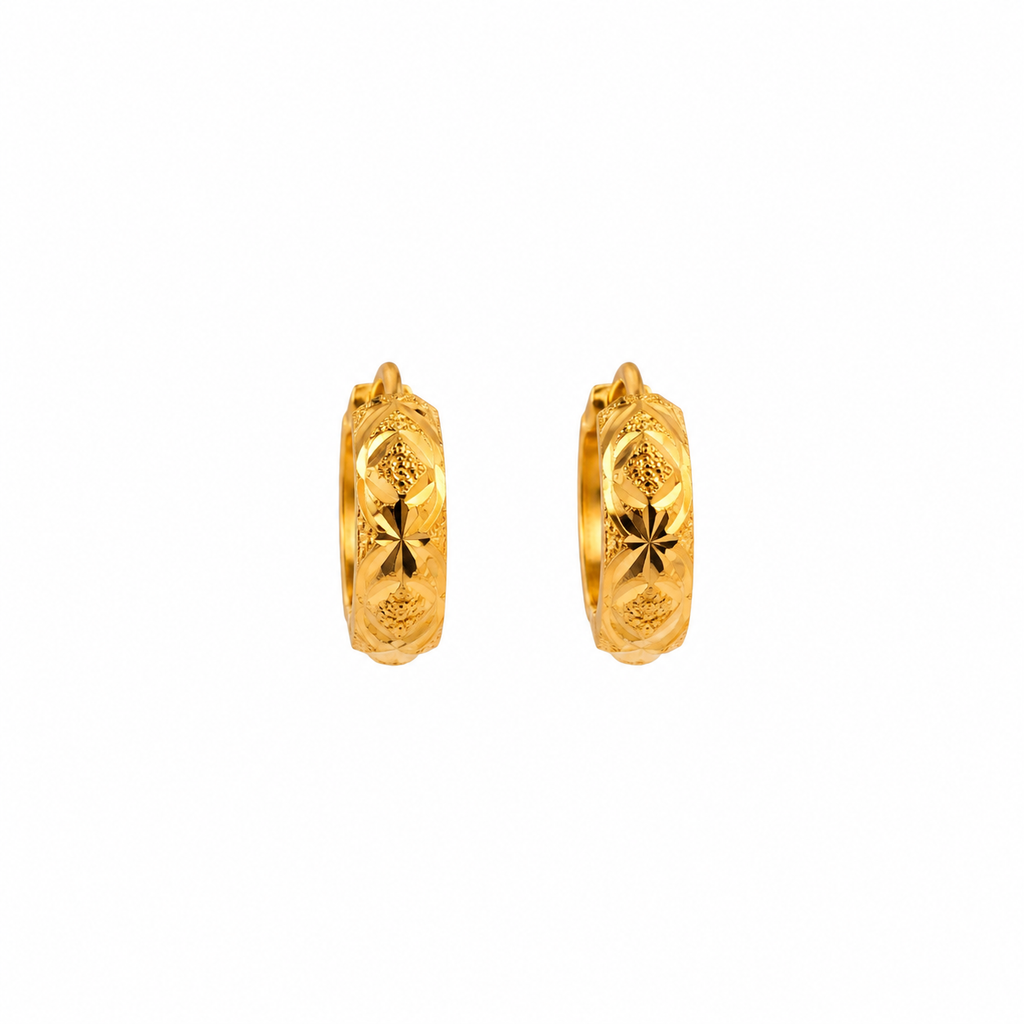 The Lumina Hoops 21k yellow gold earrings