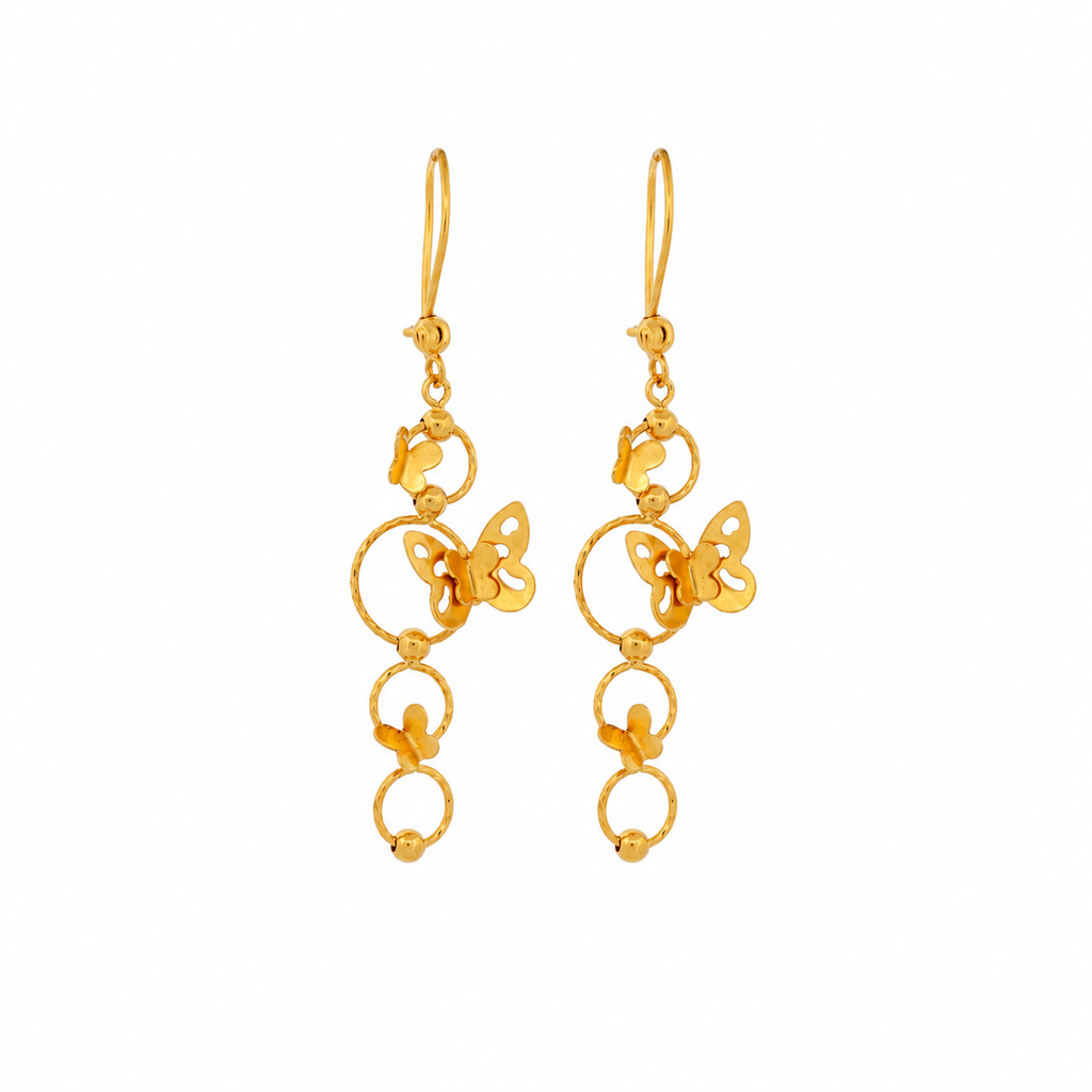 The Papillon Earrings 21k yellow gold vintage butterfly earrings