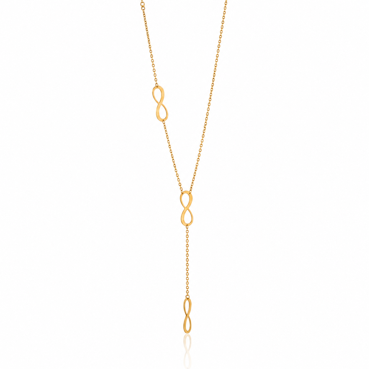 18k yellow gold infinity lariat necklace