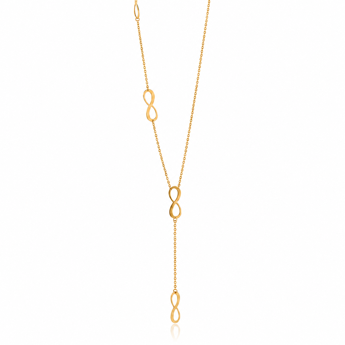 18k yellow gold infinity lariat necklace
