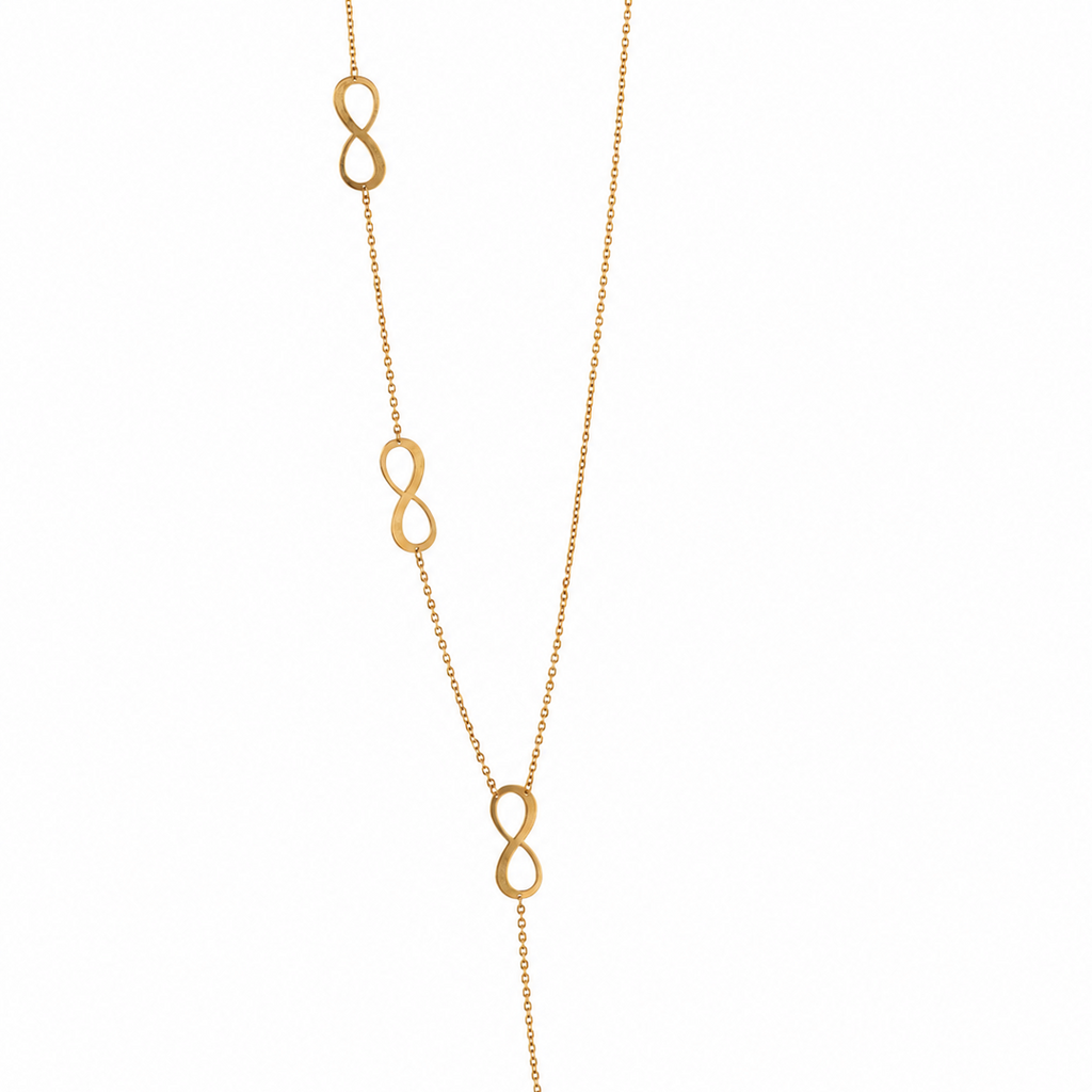 18k yellow gold infinity lariat necklace