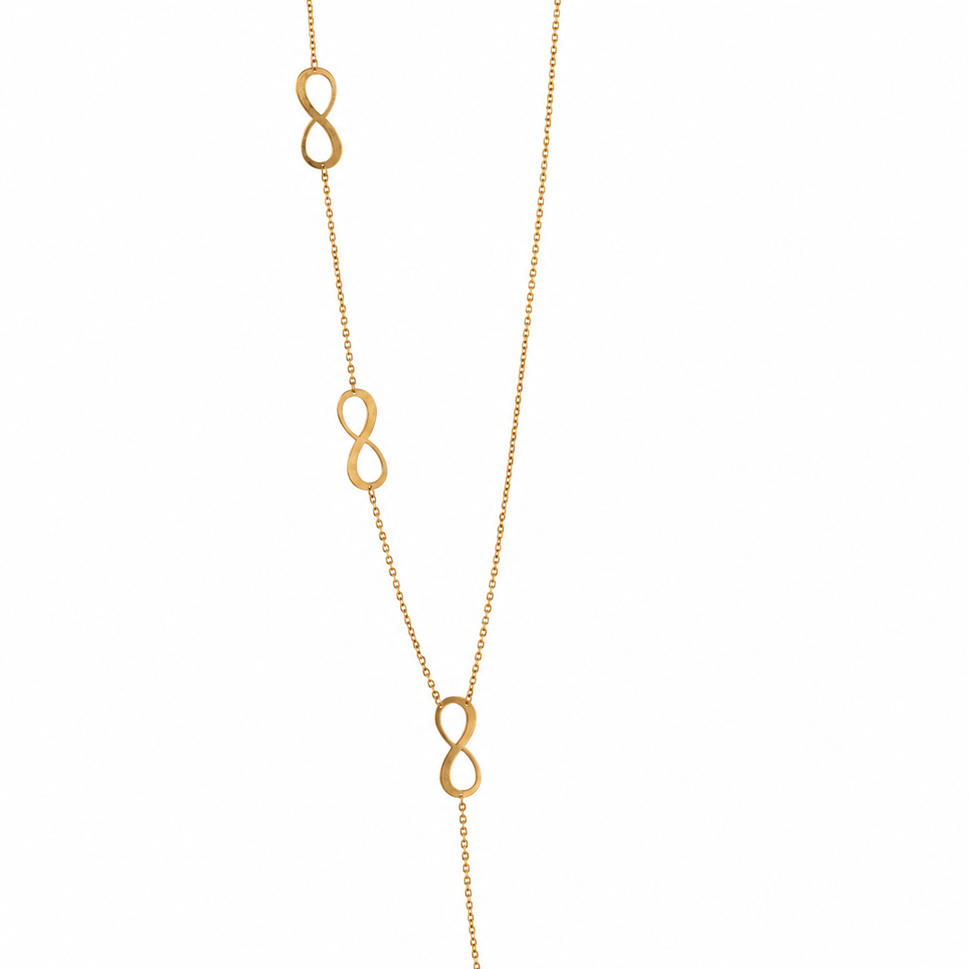 18k yellow gold infinity lariat necklace