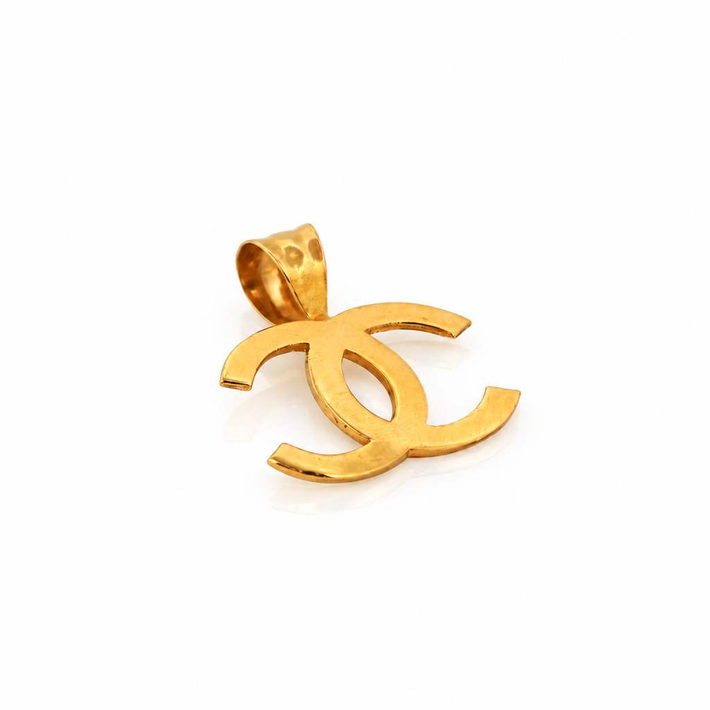 21k yellow gold interlocking pendant