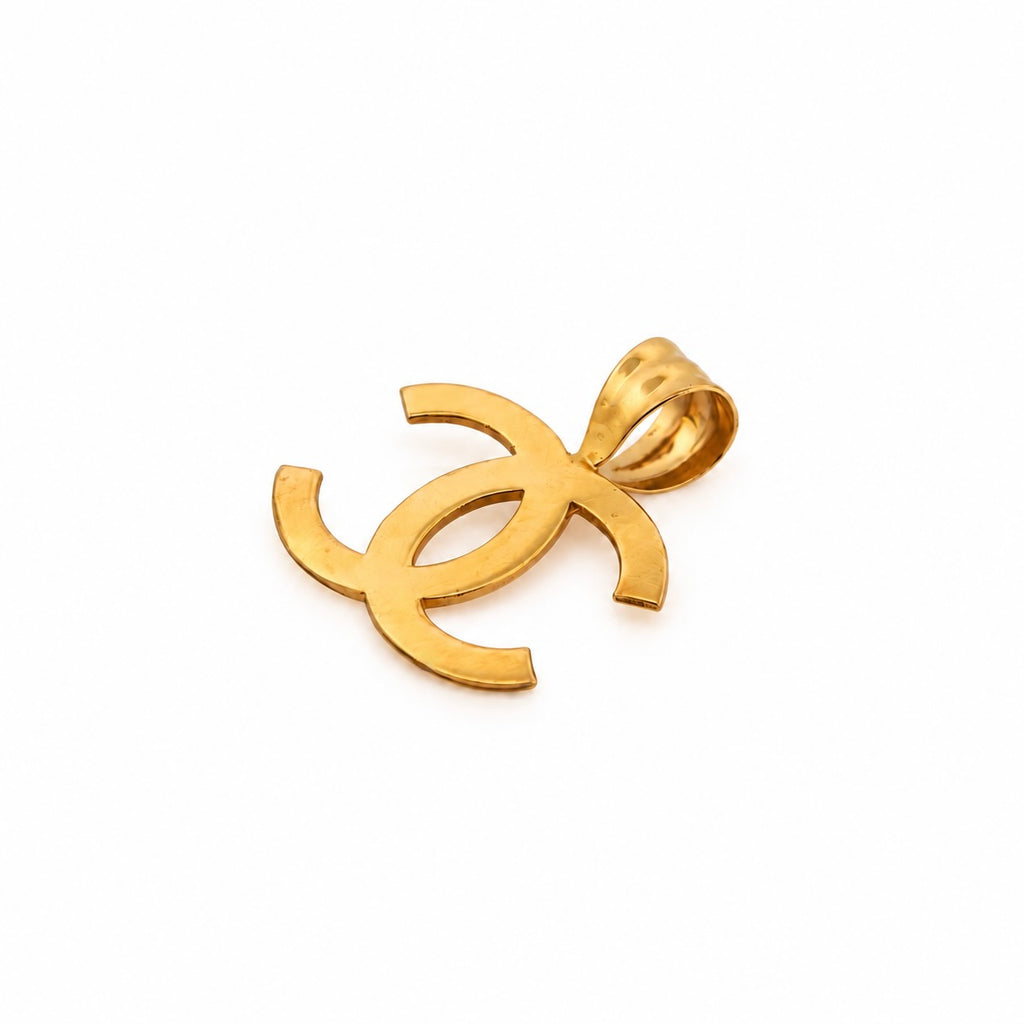 21k yellow gold interlocking pendant