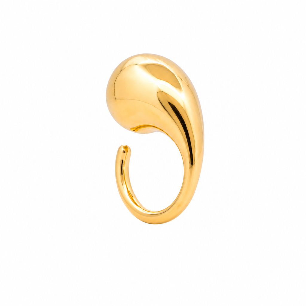 10k yellow gold chunky sculptural ring alternate view