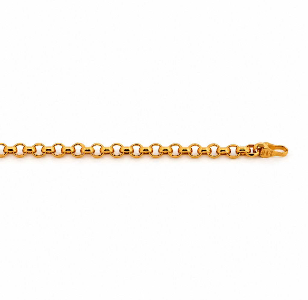 21k yellow gold rolo bracelet
