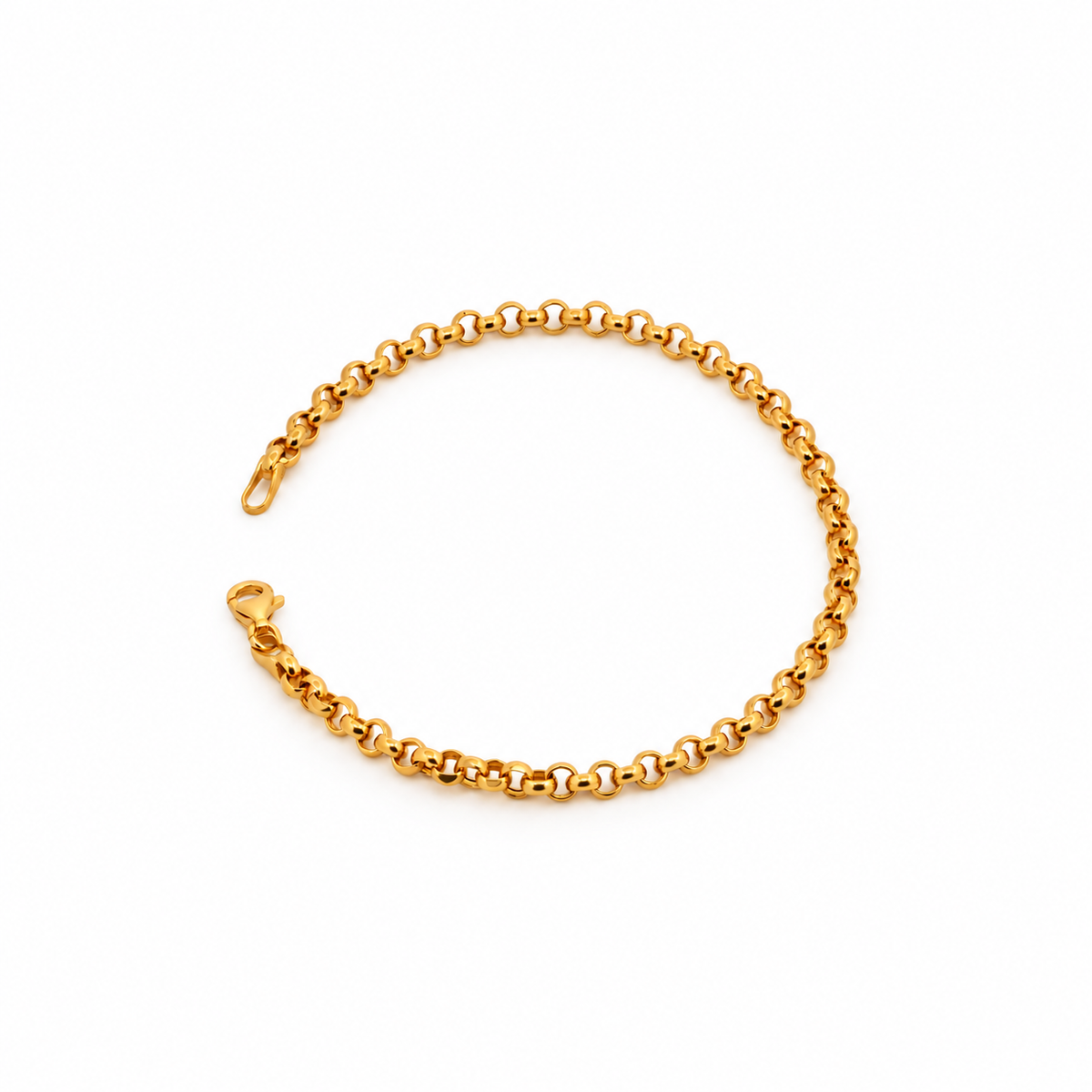 21k yellow gold rolo bracelet