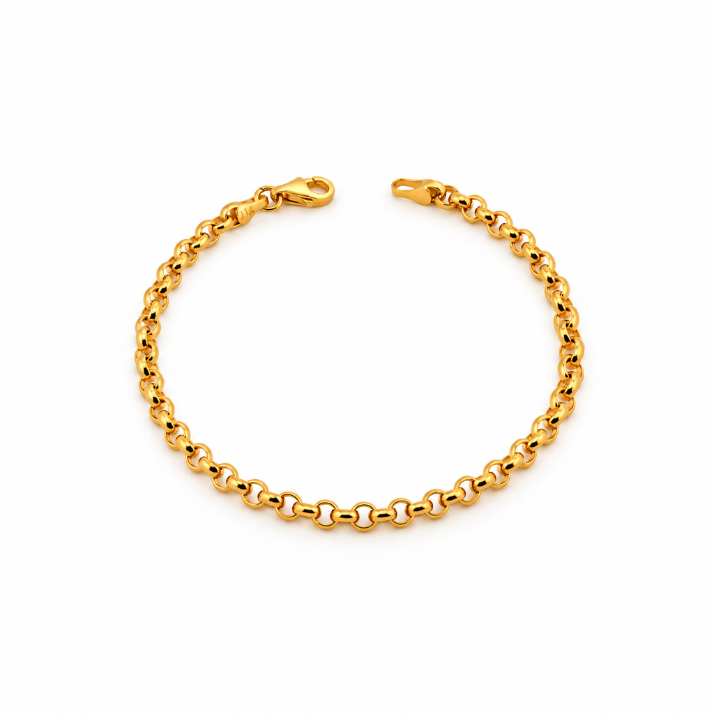21k yellow gold rolo bracelet